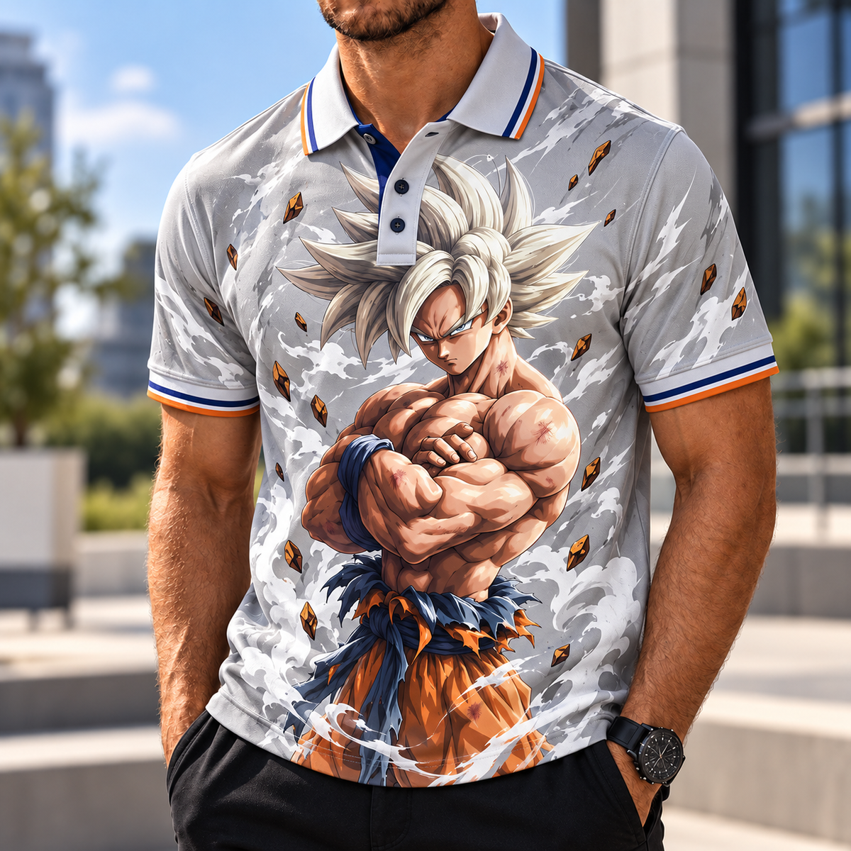 LIMITED EDITION - NEW CUSTOMIZED GOKU CLASSIC HERO POLO SHIRT 02