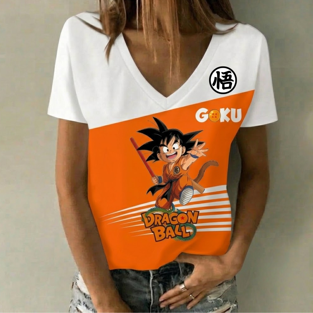 LIMITED EDITION - NEW CUSTOMIZED GOKU CLASSIC HERO V-NECK FEMALE SHIRT 03
