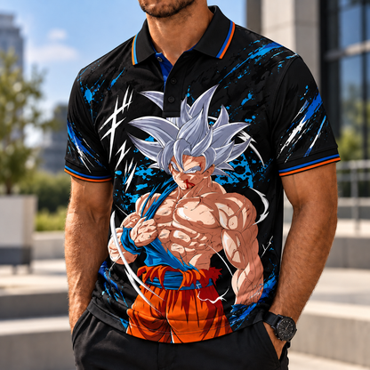 LIMITED EDITION - NEW CUSTOMIZED GOKU CLASSIC HERO POLO SHIRT 03