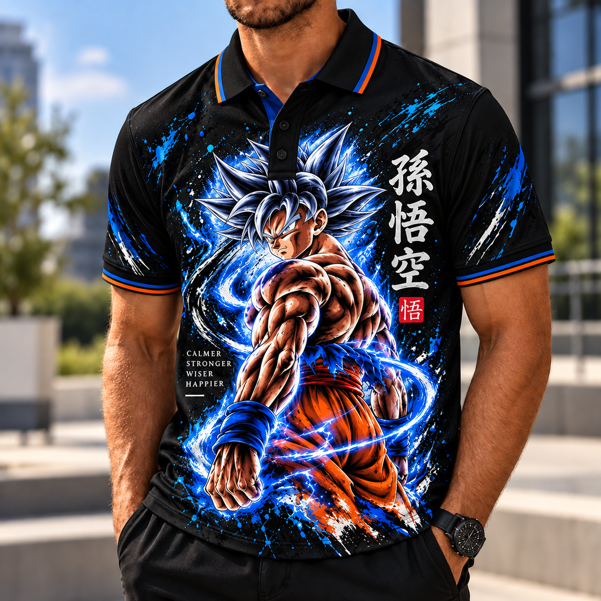 LIMITED EDITION - NEW CUSTOMIZED GOKU CLASSIC HERO POLO SHIRT 05
