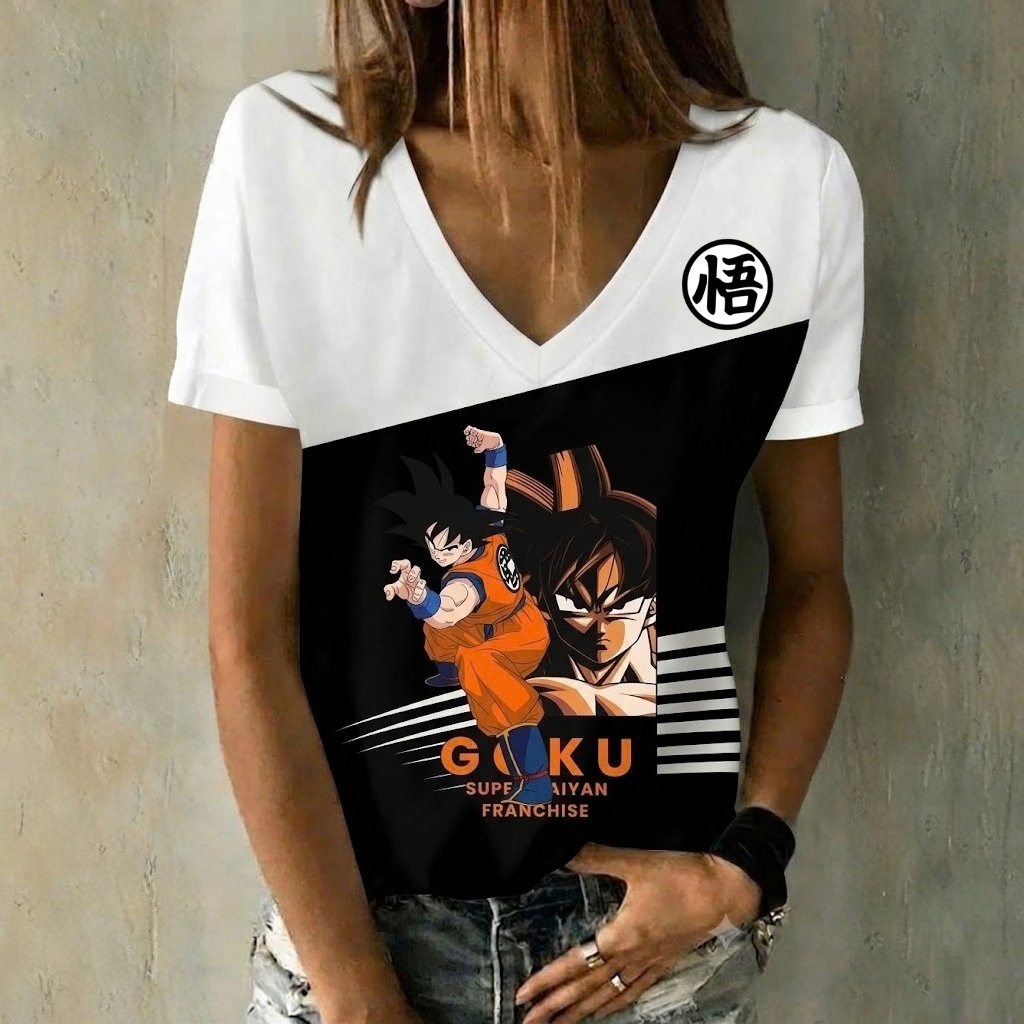 LIMITED EDITION - NEW CUSTOMIZED GOKU CLASSIC HERO V-NECK FEMALE SHIRT 05