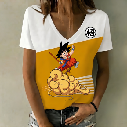 LIMITED EDITION - NEW CUSTOMIZED GOKU CLASSIC HERO V-NECK FEMALE SHIRT 09